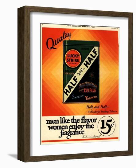 Lucky Strike, Cigarettes Smoking, USA, 1930-null-Framed Giclee Print