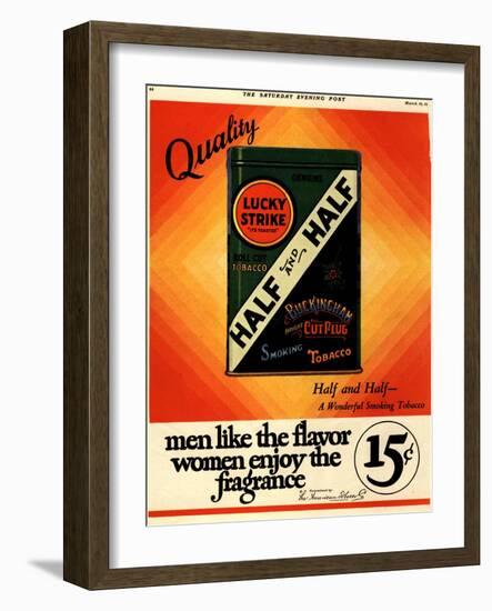 Lucky Strike, Cigarettes Smoking, USA, 1930-null-Framed Giclee Print