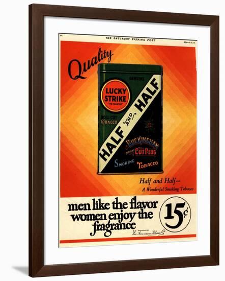 Lucky Strike, Cigarettes Smoking, USA, 1930-null-Framed Giclee Print