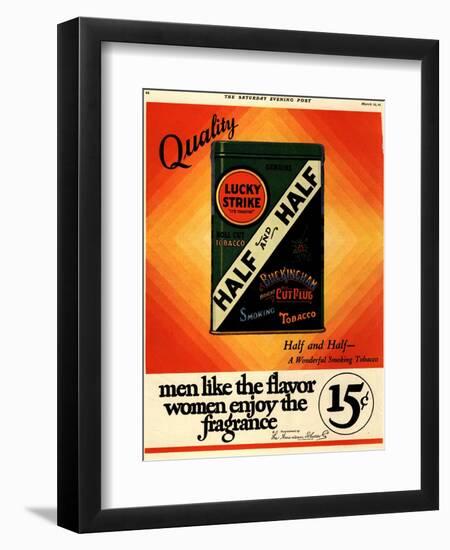 Lucky Strike, Cigarettes Smoking, USA, 1930-null-Framed Premium Giclee Print