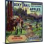 Lucky Trail Brand Apple Label, Watsonville, California-Lantern Press-Mounted Art Print