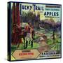 Lucky Trail Brand Apple Label, Watsonville, California-Lantern Press-Stretched Canvas