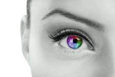 Beautiful  Colorful Eye  - Rainbow Color , close Up-luckybusiness-Photographic Print