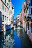 View of Colored Venice Canal with Houses Standing in Water-LuckyPhoto-Photographic Print