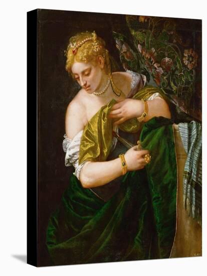 Lucretia, Ca 1583-Paolo Veronese-Stretched Canvas