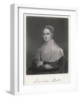 Lucretia Mott American Reformer Wife of a Quaker Minister Slavery Abolitionist-J. Sartain-Framed Art Print