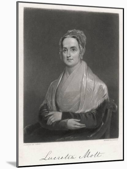 Lucretia Mott American Reformer Wife of a Quaker Minister Slavery Abolitionist-J. Sartain-Mounted Art Print