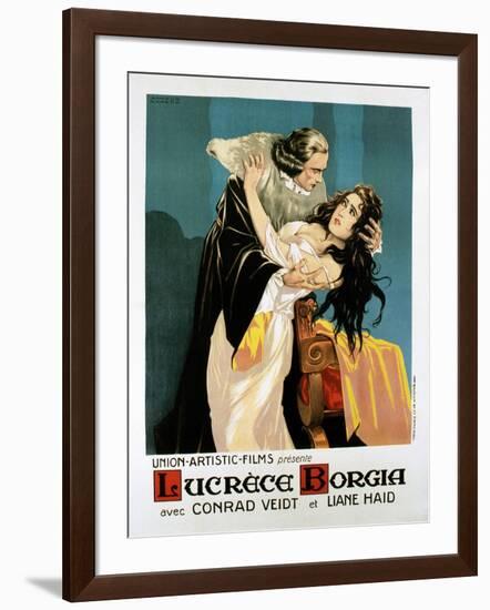 Lucrezia Borgia, (AKA Lucrece Borgia), French Poster, from Left: Conrad Veidt, Liane Haid, 1922-null-Framed Art Print