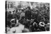 Lucy Burns Women's Rights Advocate Speaking to a Crowd of Men in NYC, 1913-null-Stretched Canvas