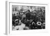 Lucy Burns Women's Rights Advocate Speaking to a Crowd of Men in NYC, 1913-null-Framed Photo