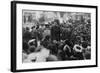 Lucy Burns Women's Rights Advocate Speaking to a Crowd of Men in NYC, 1913-null-Framed Photo