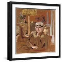 Lucy Hessel in a Black Velvet Ribbon, C.1921-25-Edouard Vuillard-Framed Giclee Print