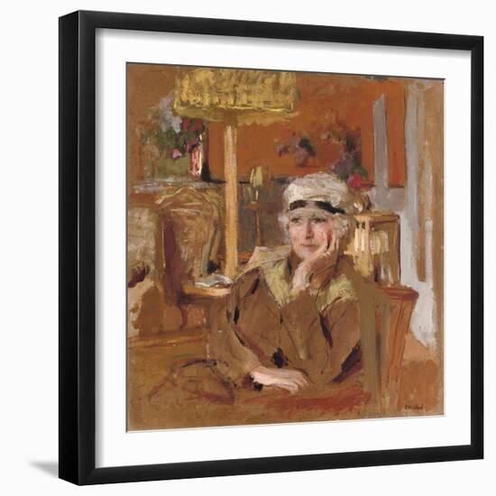 Lucy Hessel in a Black Velvet Ribbon, C.1921-25-Edouard Vuillard-Framed Giclee Print