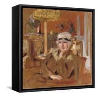 Lucy Hessel in a Black Velvet Ribbon, C.1921-25-Edouard Vuillard-Framed Stretched Canvas