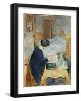 Lucy Hessel Reading (Lucy Hessel Lisan), 1913-Édouard Vuillard-Framed Giclee Print