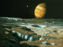 Artist's Impression of Jupiter Over Europa-Ludek Pesek-Stretched Canvas