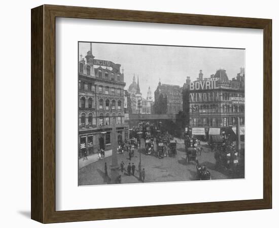 Ludgate Circus and Ludgate Hill, City of London, c1910 (1911)-Photochrom Co Ltd of London-Framed Photographic Print