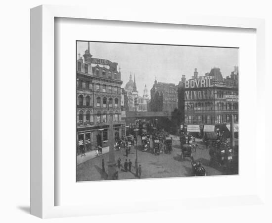 Ludgate Circus and Ludgate Hill, City of London, c1910 (1911)-Photochrom Co Ltd of London-Framed Photographic Print