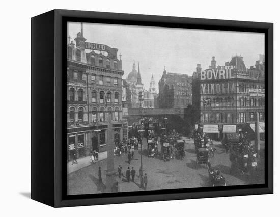 Ludgate Circus and Ludgate Hill, City of London, c1910 (1911)-Photochrom Co Ltd of London-Framed Stretched Canvas