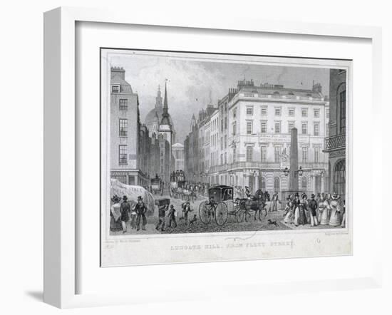 Ludgate Hill, London, 1830-Thomas Barber-Framed Giclee Print