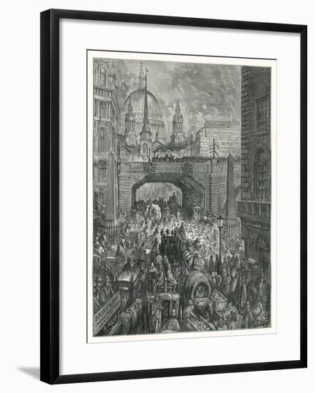 Ludgate Hill-Gustave Doré-Framed Giclee Print