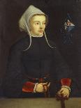 Portrait of a Lady, in a Black Dress and Holding a Crucifix-Ludger Tom Ring (Follower of)-Framed Stretched Canvas