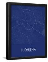 Ludhiana, India Blue Map-null-Framed Poster