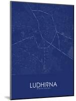 Ludhiana, India Blue Map-null-Mounted Poster