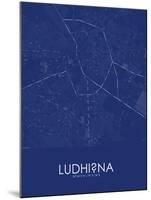 Ludhiana, India Blue Map-null-Mounted Poster