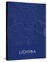 Ludhiana, India Blue Map-null-Stretched Canvas