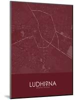 Ludhiana, India Red Map-null-Mounted Poster