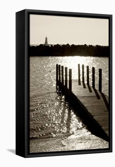 Ludington Lighthouse IR_Vertical-Monte Nagler-Framed Stretched Canvas