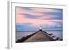 Ludington North Breakwater Light Sunrise-Adam Romanowicz-Framed Photographic Print