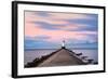 Ludington North Breakwater Light Sunrise-Adam Romanowicz-Framed Photographic Print