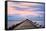 Ludington North Breakwater Light Sunrise-Adam Romanowicz-Framed Stretched Canvas