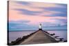 Ludington North Breakwater Light Sunrise-Adam Romanowicz-Stretched Canvas