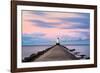 Ludington North Breakwater Light Sunrise-Adam Romanowicz-Framed Photographic Print