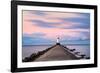 Ludington North Breakwater Light Sunrise-Adam Romanowicz-Framed Photographic Print