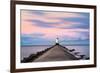 Ludington North Breakwater Light Sunrise-Adam Romanowicz-Framed Photographic Print