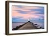 Ludington North Breakwater Light Sunrise-Adam Romanowicz-Framed Photographic Print