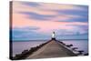 Ludington North Breakwater Light Sunrise-Adam Romanowicz-Stretched Canvas