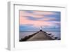 Ludington North Breakwater Light Sunrise-Adam Romanowicz-Framed Photographic Print