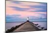 Ludington North Breakwater Light Sunrise-Adam Romanowicz-Mounted Photographic Print