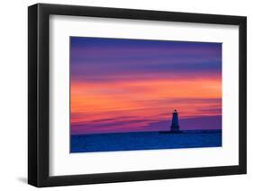 Ludington North Pierhead Lighthouse at Sunset on Lake Michigan, Mason County, Ludington, Michigan-Richard and Susan Day-Framed Photographic Print