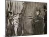Ludivic Halevy and Madame Cardinal behind the scenes-Edgar Degas-Mounted Giclee Print