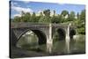 Ludlow Castle Above River Teme and Dinham Bridge, Ludlow, Shropshire, England-Stuart Black-Stretched Canvas