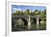 Ludlow Castle Above River Teme and Dinham Bridge, Ludlow, Shropshire, England-Stuart Black-Framed Photographic Print