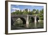 Ludlow Castle Above River Teme and Dinham Bridge, Ludlow, Shropshire, England-Stuart Black-Framed Photographic Print