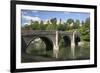 Ludlow Castle Above River Teme and Dinham Bridge, Ludlow, Shropshire, England-Stuart Black-Framed Photographic Print