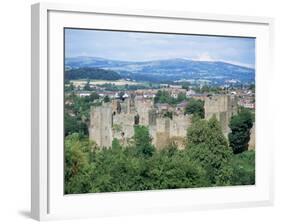 Ludlow Castle from Whitecliff, Shropshire, England, United Kingdom-David Hunter-Framed Photographic Print